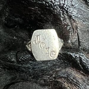 Vintage Sterling Silver Charm Signet Style Mini Ring Joie Joy of Life